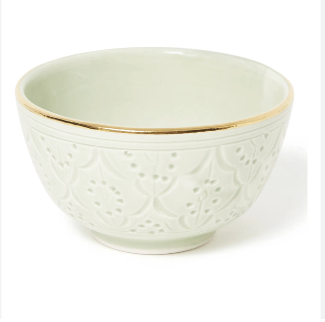 Almond Green empreinte bowl