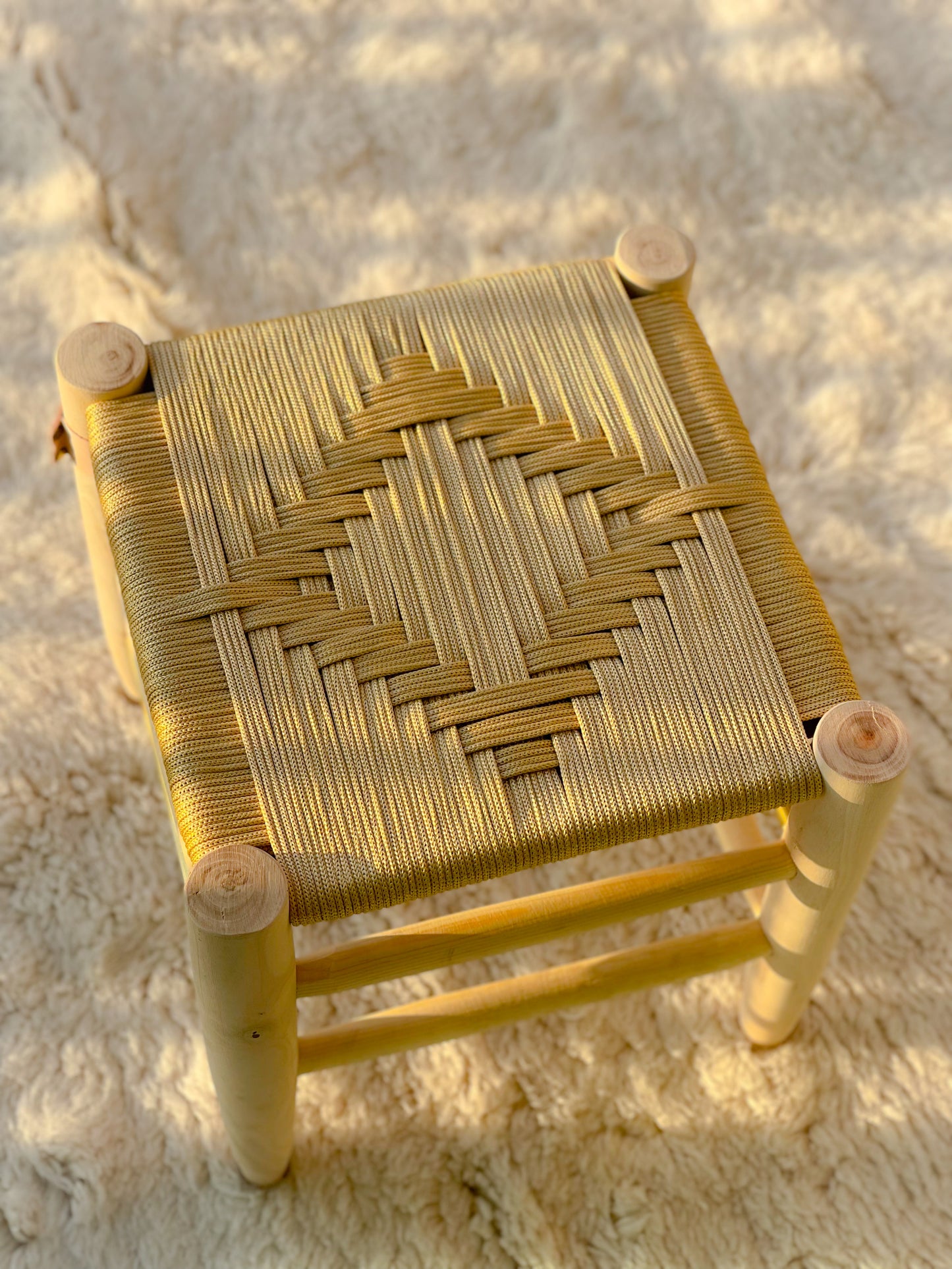 NATURAL WOVEN STOOL - SMALL