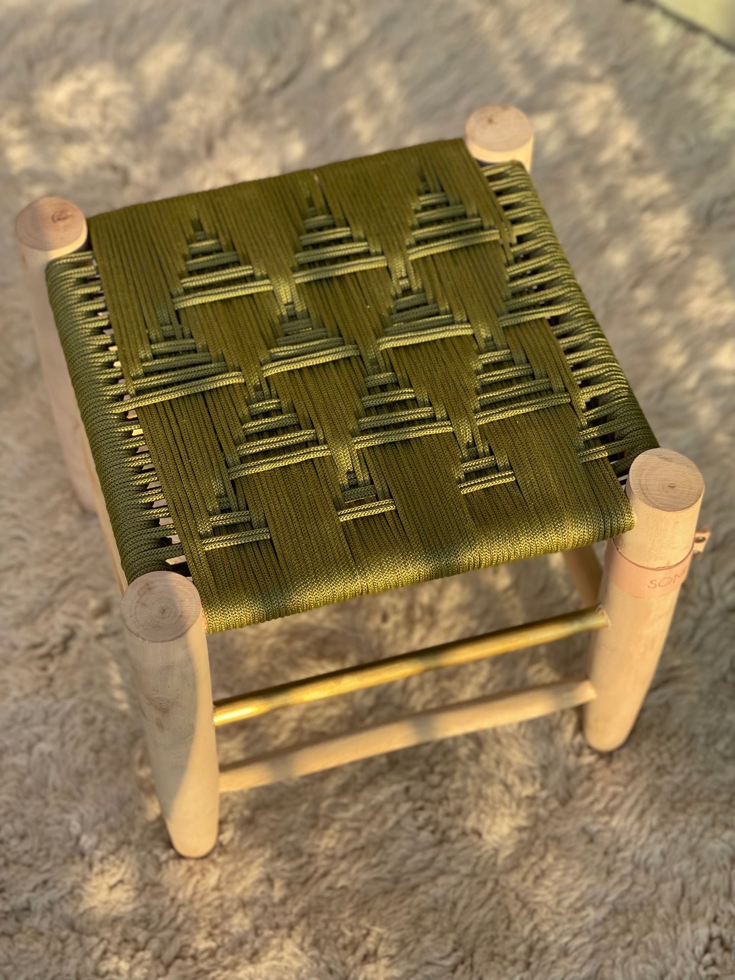 NATURAL WOVEN STOOL - SMALL