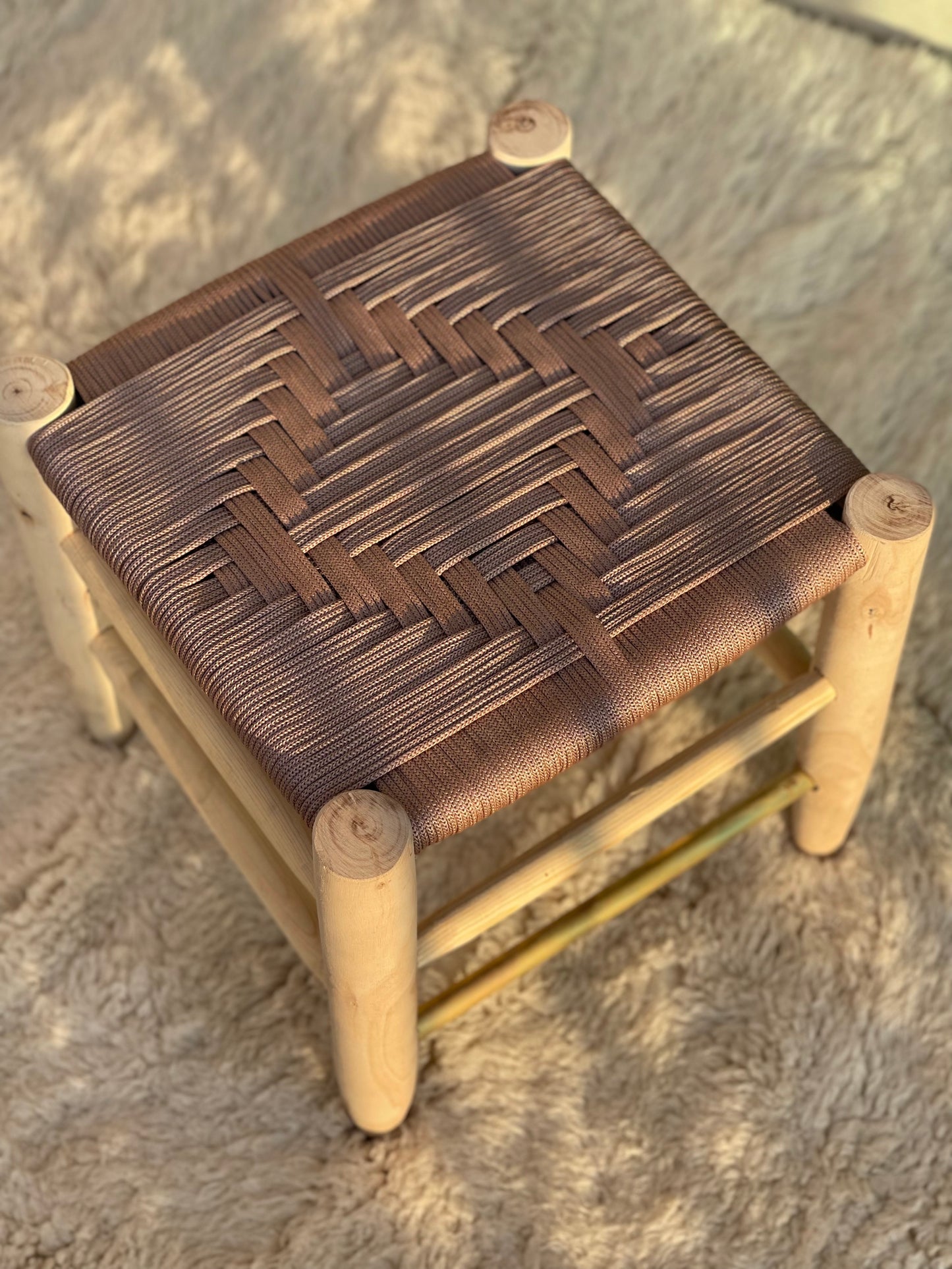 NATURAL WOVEN STOOL - SMALL