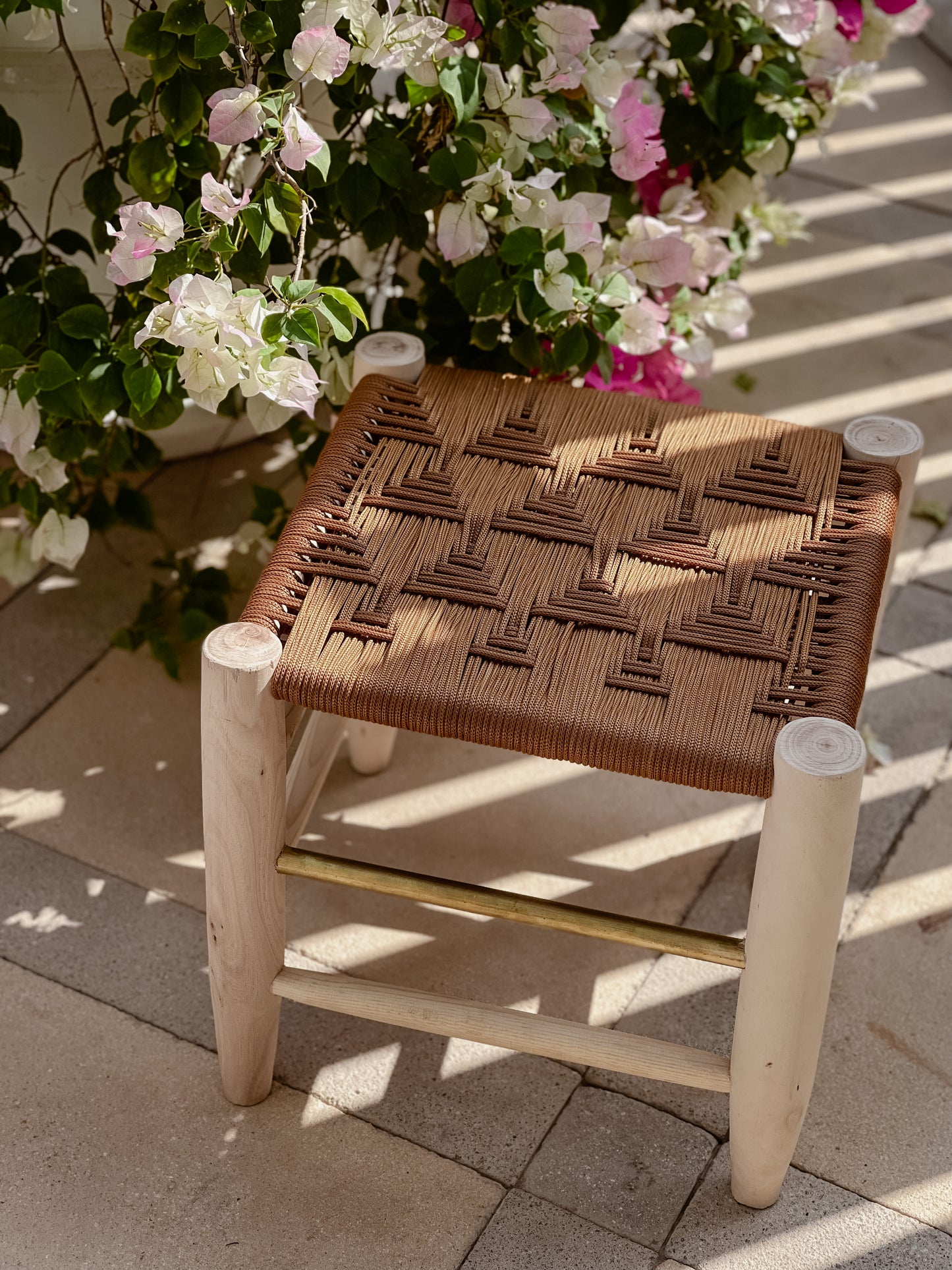 NATURAL WOVEN STOOL - SMALL