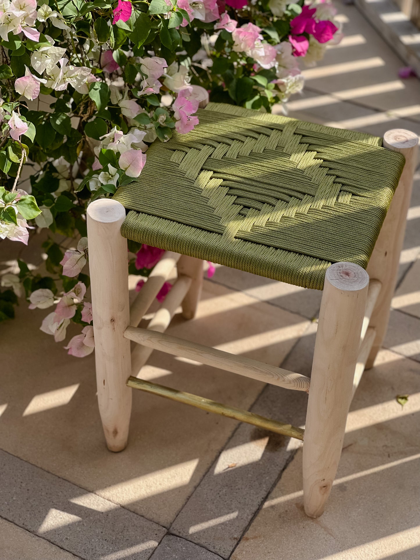 NATURAL WOVEN STOOL - SMALL