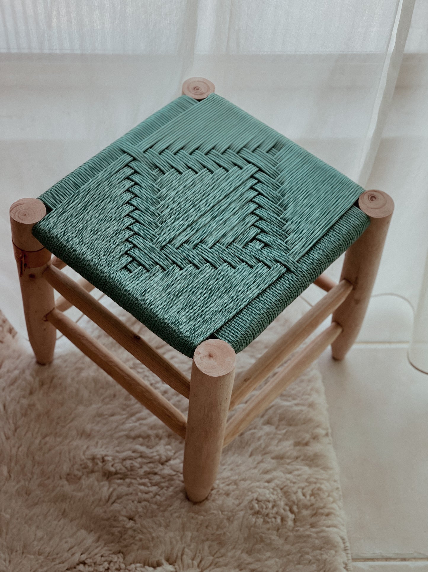 NATURAL WOVEN STOOL - SMALL