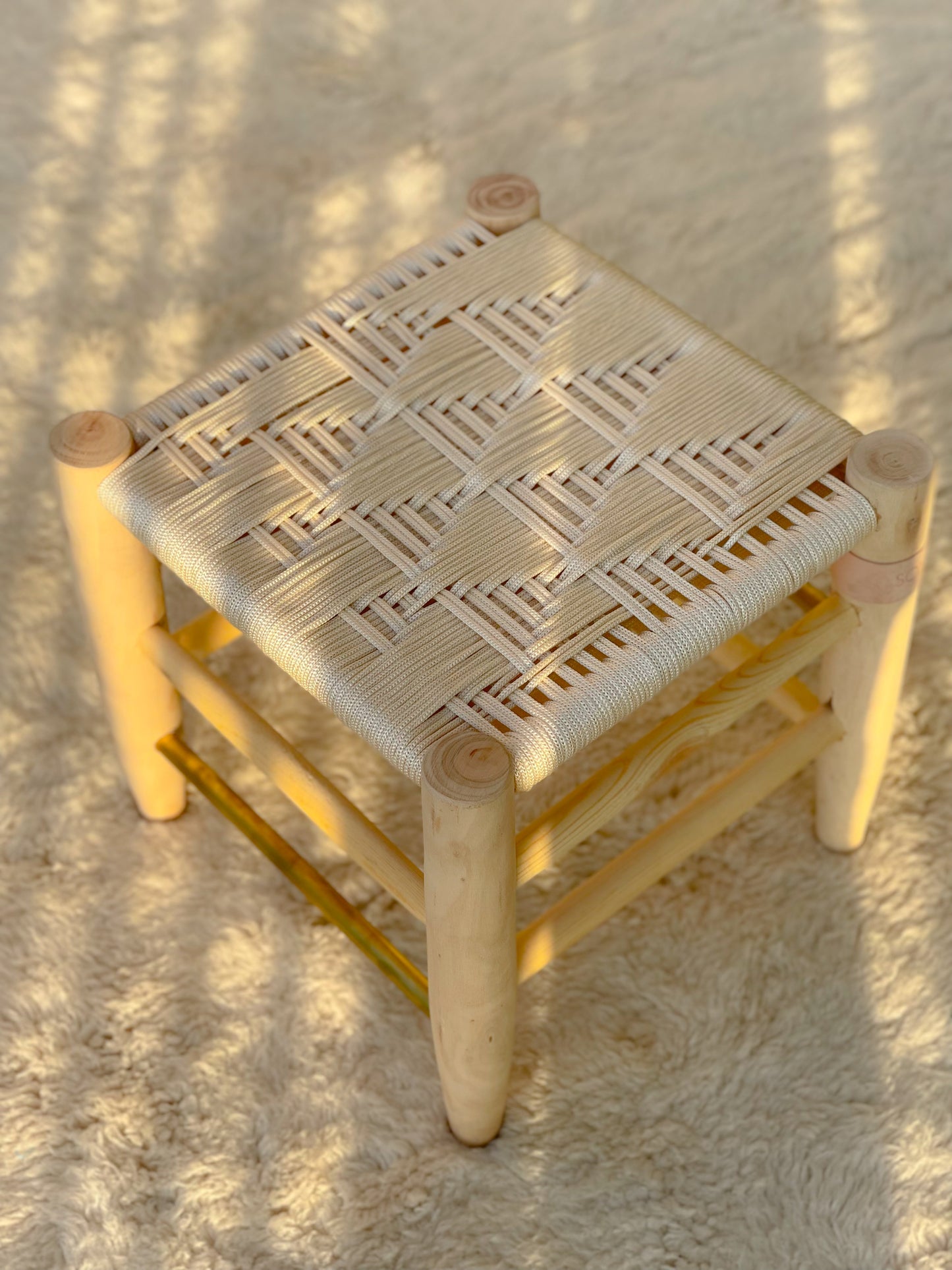 NATURAL WOVEN STOOL - SMALL