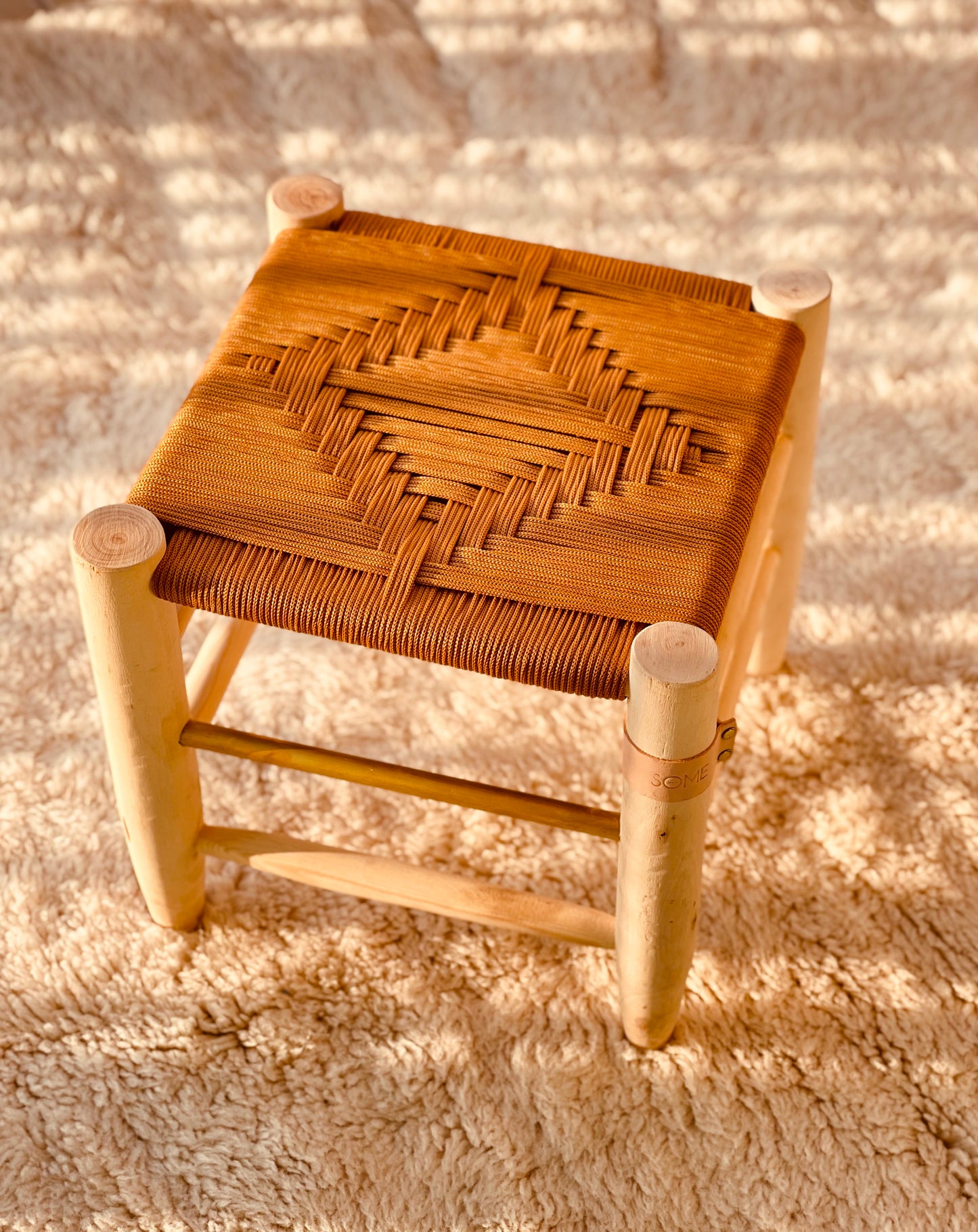 NATURAL WOVEN STOOL - SMALL