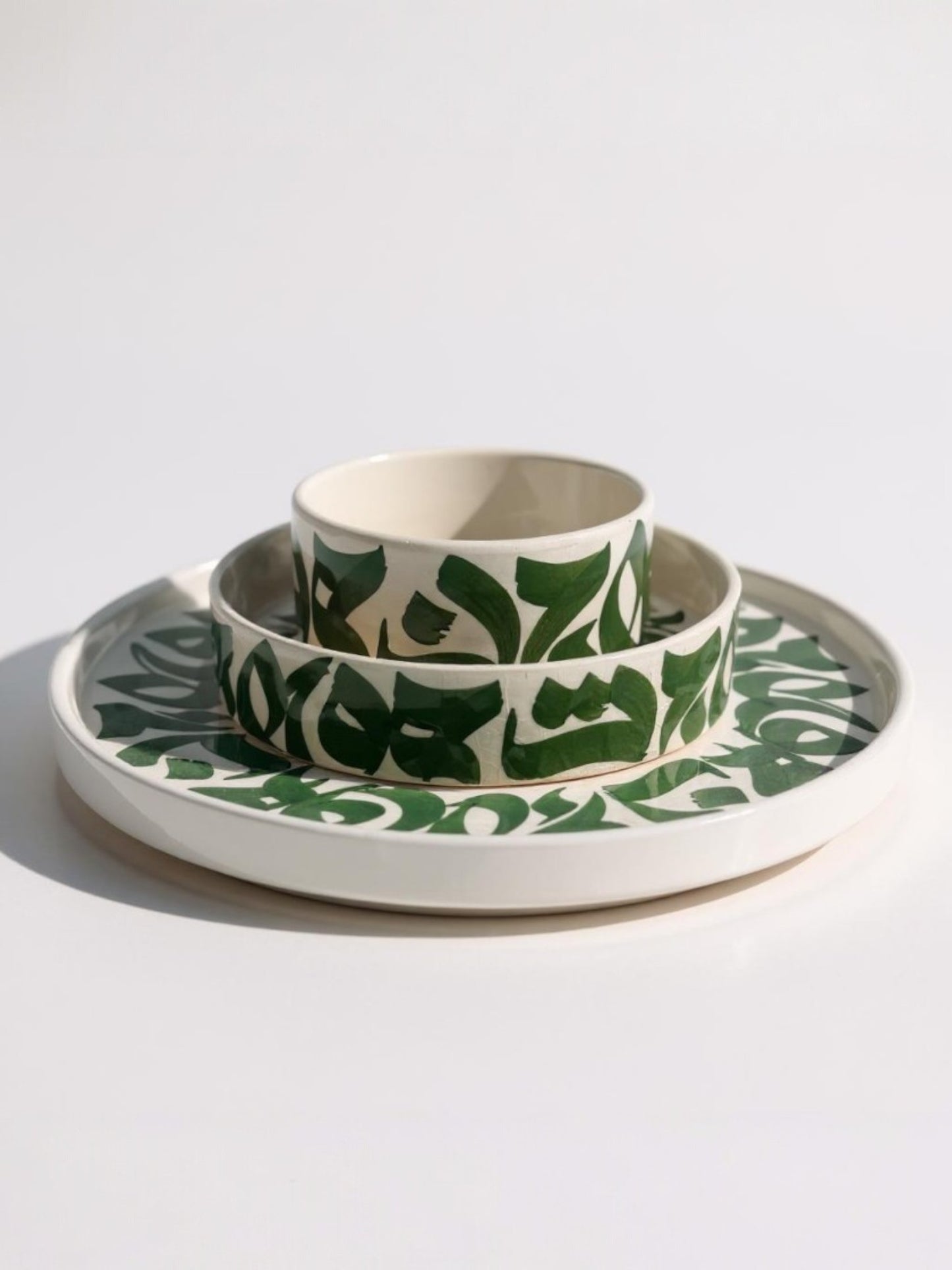 CALLIGRAPHY GREEN - Set of 6